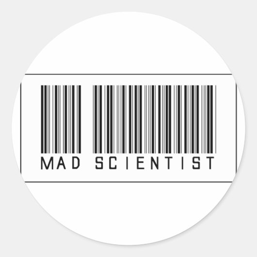 Barcode Mad Scientist Ronde Sticker (Voorkant)