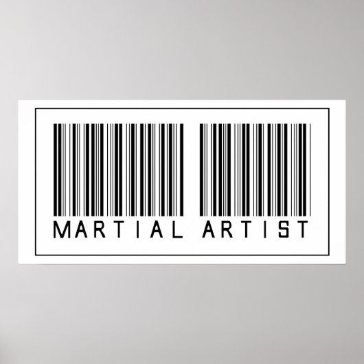 Barcode Martial Artist Poster (Voorkant)