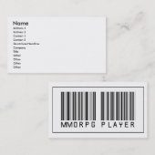 Barcode MMORPG Player Visitekaartje (Voorkant / Achterkant)