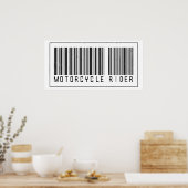 Barcode Motorcycle Rider Poster (Keuken)