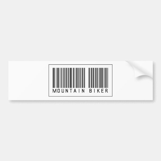 Barcode Mountainbiker Bumpersticker (Voorkant)