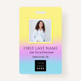 Barcode Naam foto ID Kaart Doctor Nurse Yellow Badge