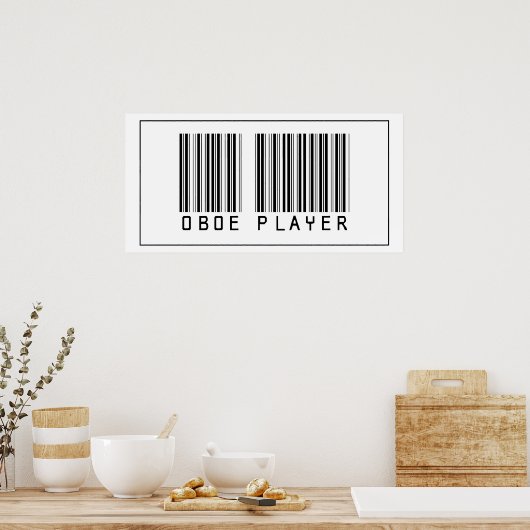 Barcode Oboe Player Poster (Keuken)