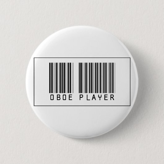 Barcode Oboe Player Ronde Button 5,7 Cm (Voorkant)