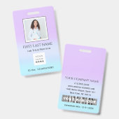 Barcode Photo Therapist Nurse DoctorHealth Paars Badge (Front & Back)