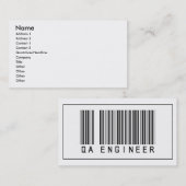 Barcode QA Engineer Visitekaartje (Voorkant / Achterkant)