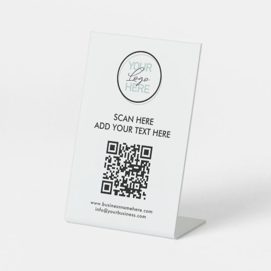 Barcode QR Code Business Logo Reclamebord Met Voetstuk (Voorkant)