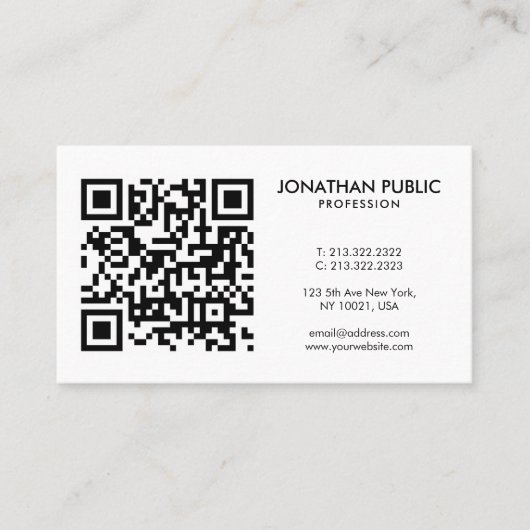 Barcode QR Code Uw Logo Hier Modern Profiel Visitekaartje (Voorkant)
