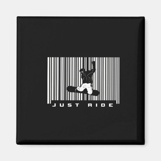 Barcode Snowboarden Kleding - Snowboarder Snowboa Magneet (Voorkant)