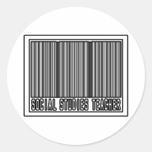 Barcode Social Studies Docent Ronde Sticker