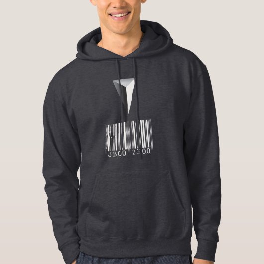 Barcode Tattoo Hoodie (donker) (Voorkant)