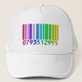 Barcode White Trucker Hat Trucker Pet (Voorkant)