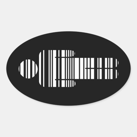 barcodejongen ovale sticker (Voorkant)