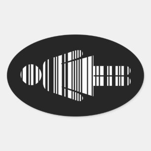 barcodemeisje ovale sticker
