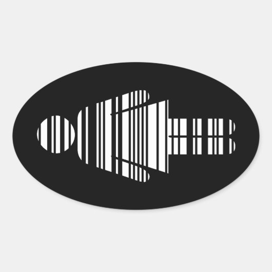barcodemeisje ovale sticker (Voorkant)
