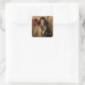 BARD BOWMAN™ grafische kaart Vierkante Sticker (Tas)