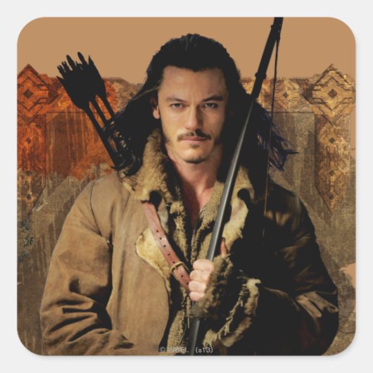 BARD BOWMAN™ grafische kaart Vierkante Sticker (Voorkant)