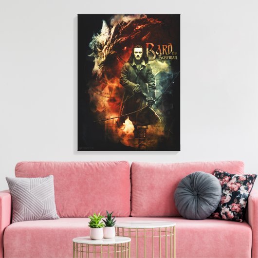 BARD BOWMAN™ & Smaug Canvas Afdruk (Insitu (Woonkamer))