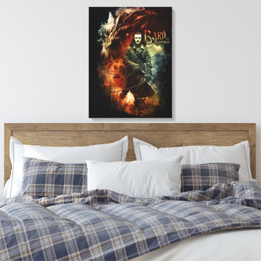 BARD BOWMAN™ & Smaug Canvas Afdruk (Insitu (Slaapkamer))