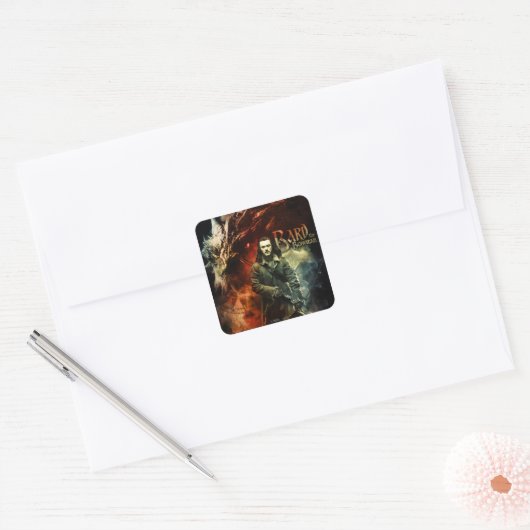 BARD BOWMAN™ & Smaug Vierkante Sticker (Envelop)