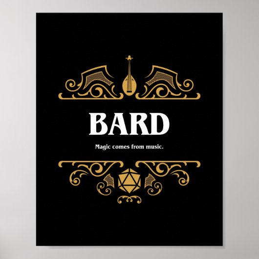 Bard Class Tabletop RPG Gaming Poster (Voorkant)