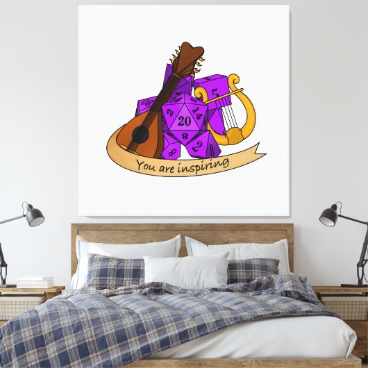 Bard Dice Design Canvas Afdruk (Insitu (Slaapkamer))