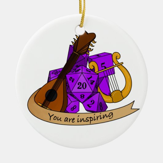 Bard Dice Design Keramisch Ornament (Voorkant)