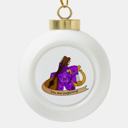 Bard Dice Design Keramische Bal Ornament (Voorkant)