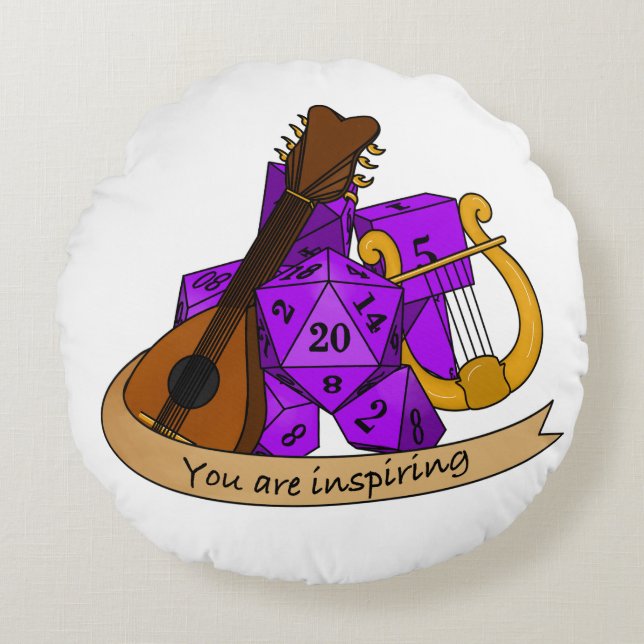 Bard Dice Design Rond Kussen (Voorkant)