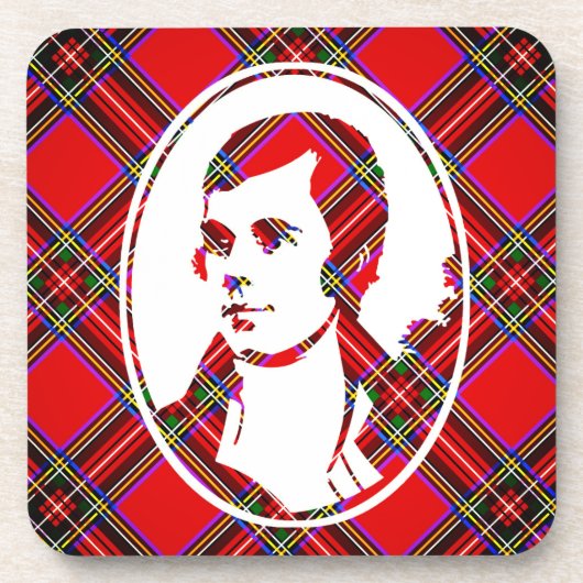Bard Rabbie Burns van Tartan Scotland Bier Onderzetter (Voorkant)