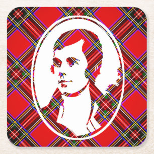Bard Robbie Burns van Tartan Scotland Kartonnen Onderzetters