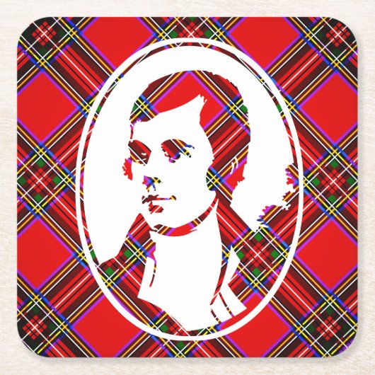 Bard Robbie Burns van Tartan Scotland Kartonnen Onderzetters (Voorkant)