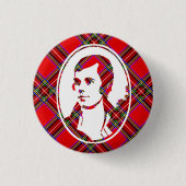 Bard Robbie Burns van Tartan Scotland Ronde Button 3,2 Cm (Voorkant)