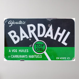 Bardahl Oil, enamelteken. Poster
