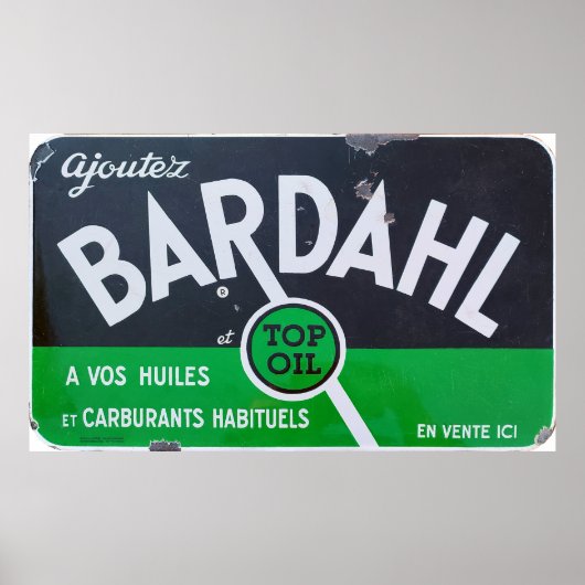 Bardahl Oil,  enamelteken. Poster (Voorkant)
