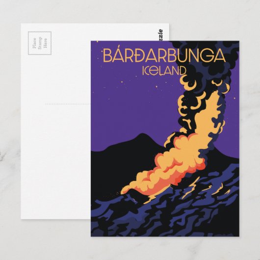 Bárðarbunga, ijslandse reisposter. briefkaart (Voorkant / Achterkant)