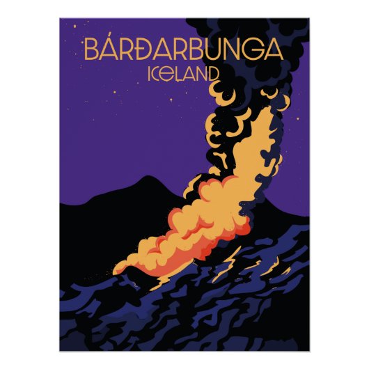 Bárðarbunga, reisposter van IJsland. Perfect Poster (Voorkant)