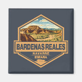 Bardenas Reales Spanje Travel Art Badge Magneet (Voorkant)