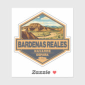 Bardenas Reales Spanje Travel Art Badge Sticker (Vel)