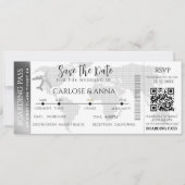 Barding Pass Destination Wedding QR code Kaart (Voorkant)