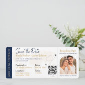 Barding Pass Destination Wedding QR code Kaart (Staand voorkant)