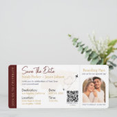 Barding Pass Destination Wedding QR code Kaart (Staand voorkant)