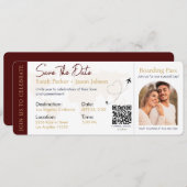 Barding Pass Destination Wedding QR code Kaart (Voorkant / Achterkant)