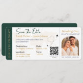 Barding Pass Destination Wedding QR code Kaart (Voorkant / Achterkant)