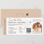 Barding Pass Destination Wedding QR code Kaart (Voorkant / Achterkant)