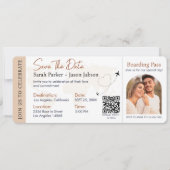 Barding Pass Destination Wedding QR code Kaart (Voorkant)