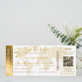 Barding Pass Destination Wedding QR code Kaart (Staand voorkant)