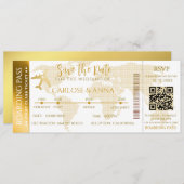 Barding Pass Destination Wedding QR code Kaart (Voorkant / Achterkant)