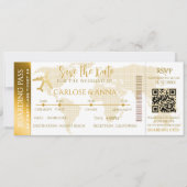 Barding Pass Destination Wedding QR code Kaart (Voorkant)