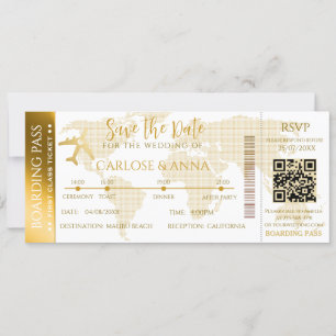 Barding Pass Destination Wedding QR code Kaart
